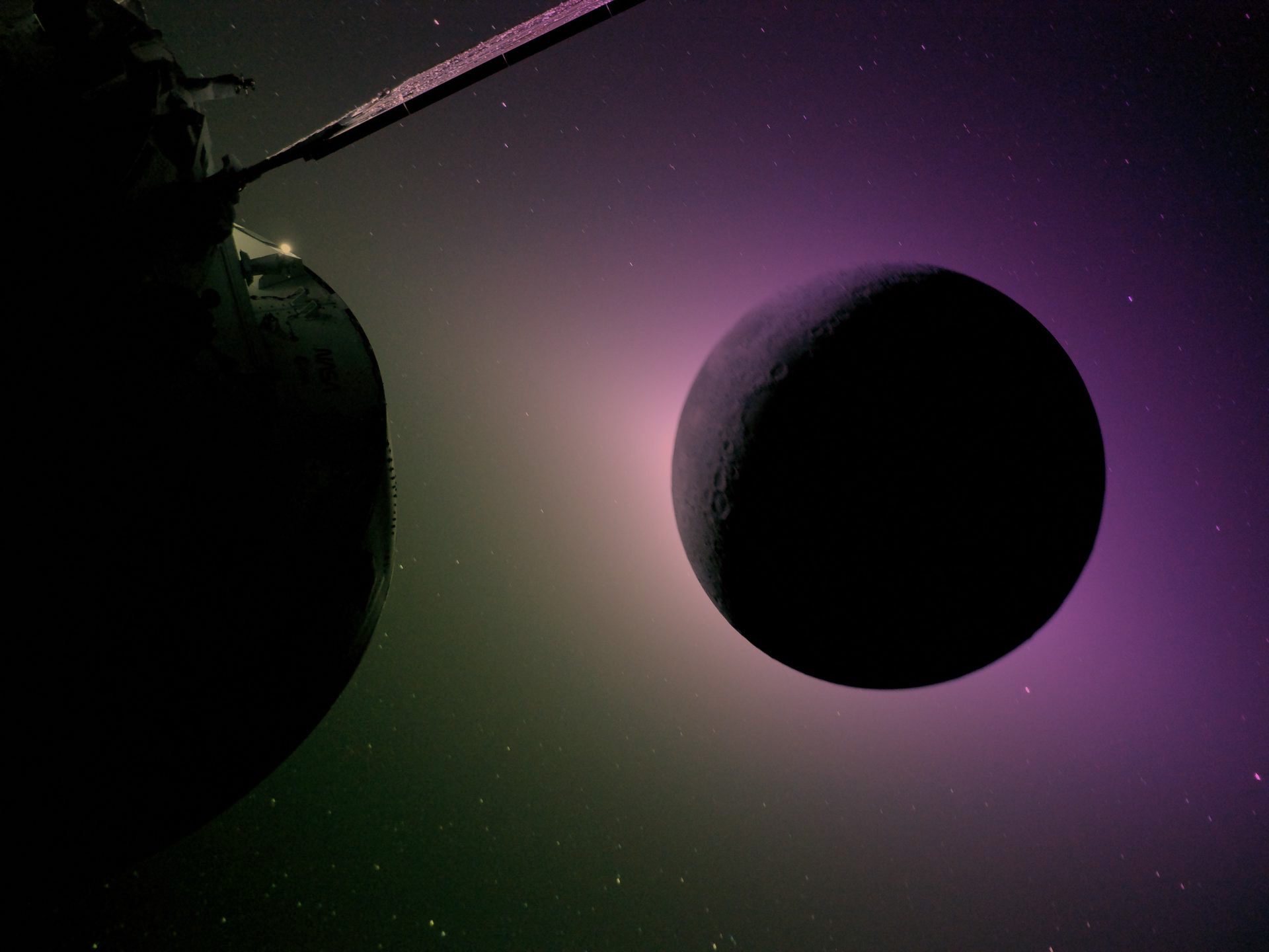Artemis 2 - Earth Eclipse - courtesy NASA