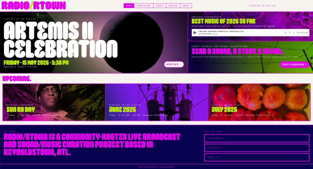 Radio/Rtown Website Homepage
